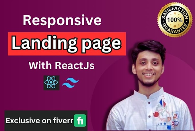 Create a responsive landing page website design using react js by Subi ...