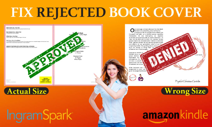 Fix kdp or ingram spark rejected book covers by Graphic compny Fiverr