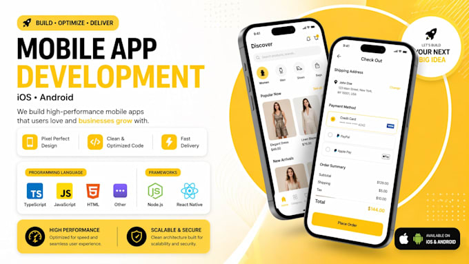 develop a modern mobile app for ios and android