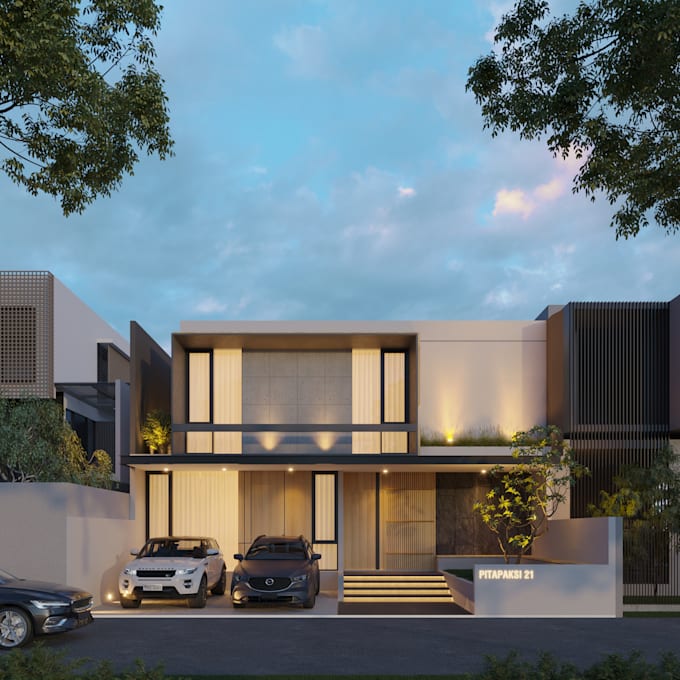 interior and exterior 3d rendering