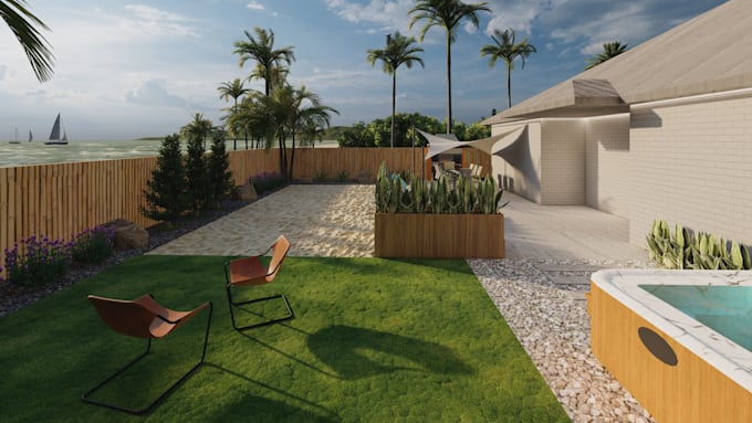 create your front garden backyard patio landscape design