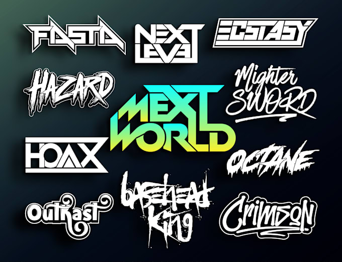 customize unique dj, rap, rock, edm, hiphop  custom typography or text logo