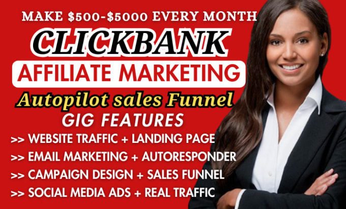 I will do sales funnel for amazon website clickbank affiliate marketing, link promotion