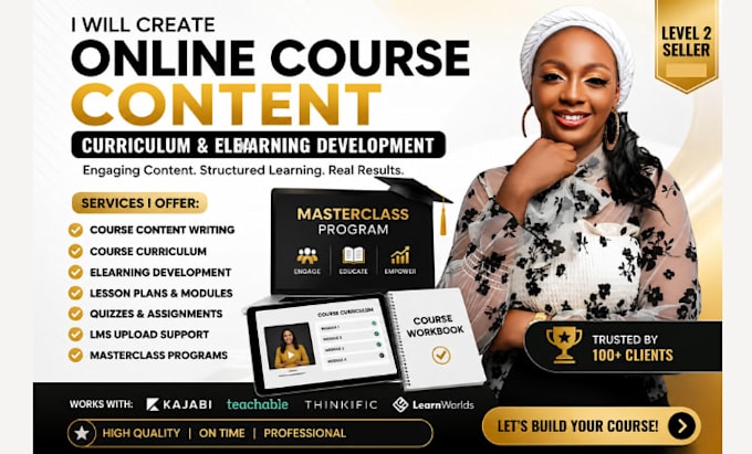 create online course content, curriculum, and elearning development