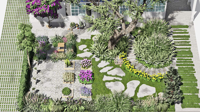 design and render your front and backyard