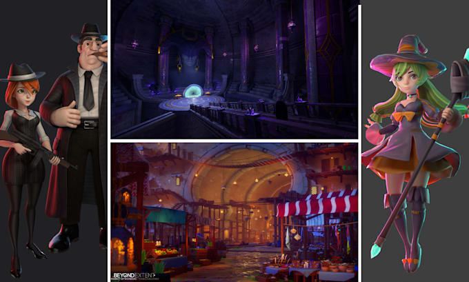 create stylized 3d models, characters, environment and props