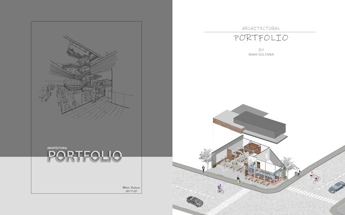 do architectural portfolio brochure and illustration