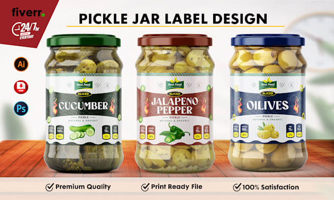 design premium food packaging label, spice label,jam ,jar and pickle labels
