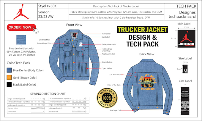 make clothing tech pack for garment