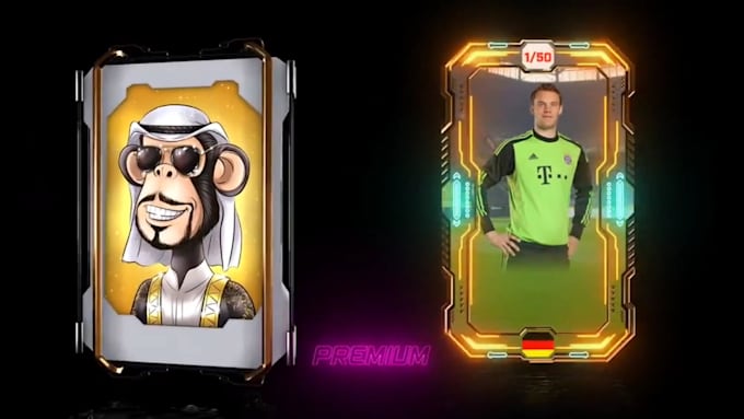 create unique 3d nft card animation
