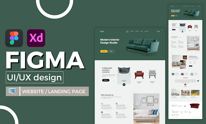 Do landing page and website ui ux design in figma by Rockgraphics1 | Fiverr