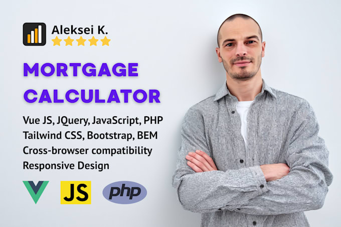 create custom mortgage calculator with vue js, CSS, PHP