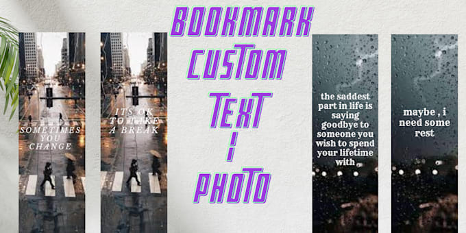 Bookmark custom text or photo by Ryzzdesing | Fiverr