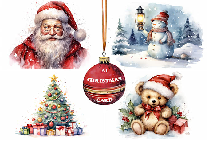 create unique christmas  illustration in ai art format