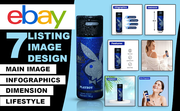 do ebay product listing image design, storefront image, main photo editing