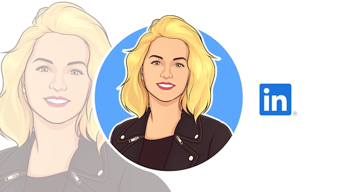 draw custom cartoon avatar for linkedin profile
