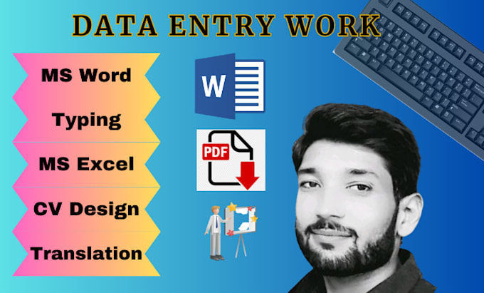 Make data entry gig image and urgent data entry work by Kaleem51 | Fiverr