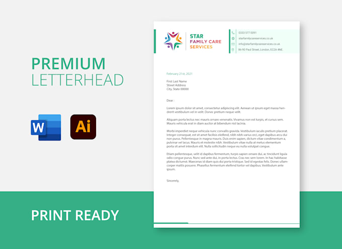 design letterhead template for ms word and google docs