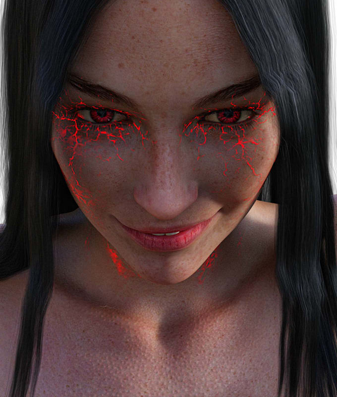 make 3d realistic render real person or fantasy character
