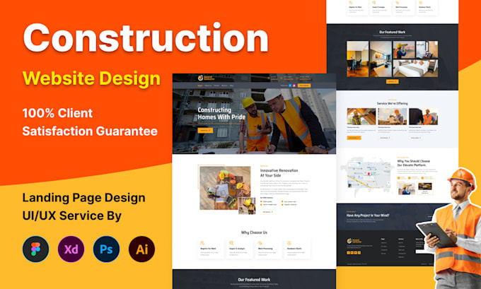 website design für bauwesen architektur und immobilien mit wordpress und framer