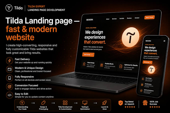 create a tilda landing page for your business, tilda development