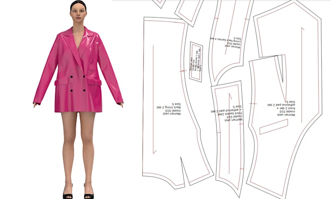 make a sewing pattern with 3d model and grading,