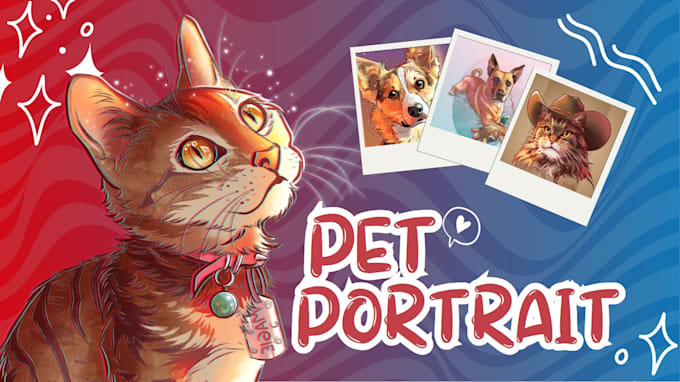 draw a cartoon portrait of your pet dog or cat