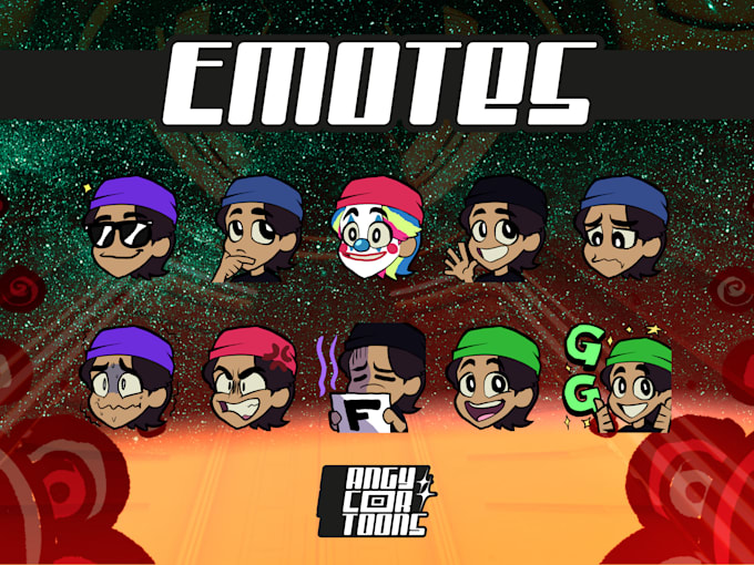 Make cartoon emotes for twitch, kick or discord by Angycortoons Fiverr