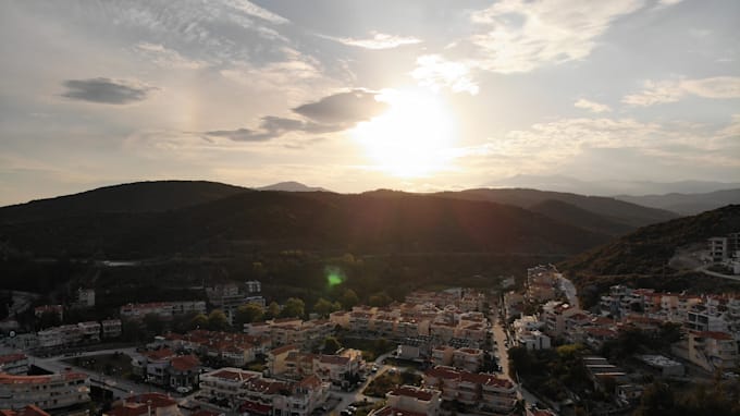 capture cinematic photos from the stars with drone in greece
