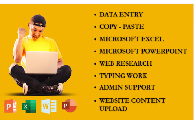 do accurate data entry, excel tasks, web research, and ppt