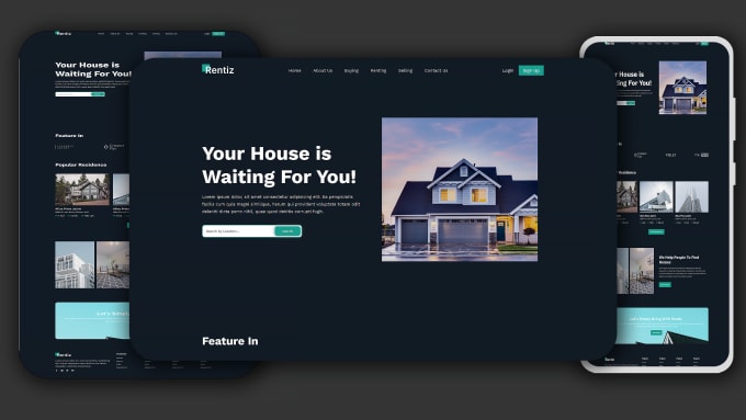Provide responsive real estate website design using html css by ...