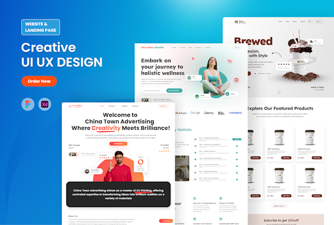 create figma website UI UX design or web UI and landing page