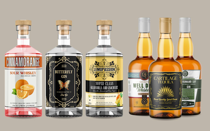 do label or logo for tequila, wine, vodka, beverage, gin, beer, rum, whiskey