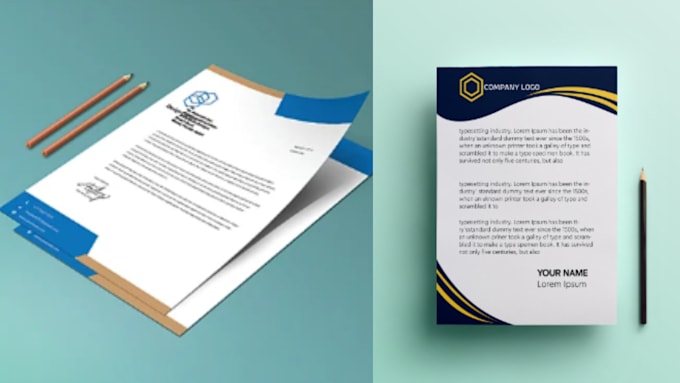 design a professional letterhead with editable word file