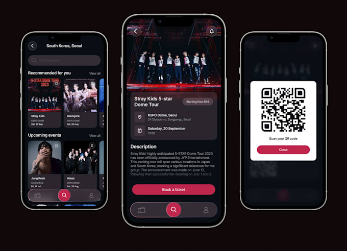 event booking app development, develop ticket booking app, concert, event app