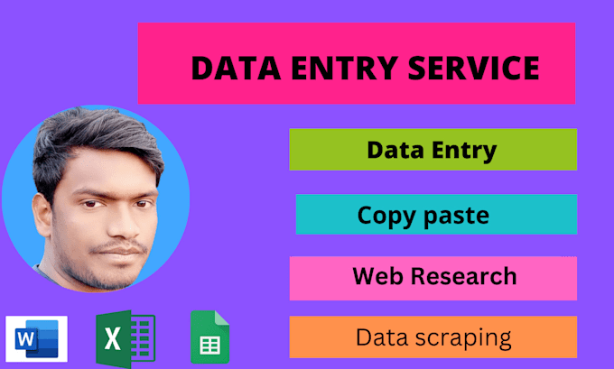do data entry, web research, data scraping