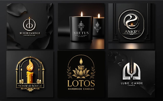 design candle logo and branding , luxury, premium style