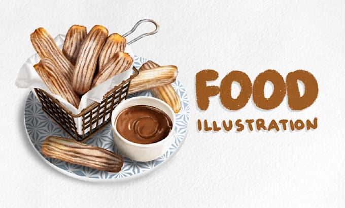 draw any food into a realistic illustration