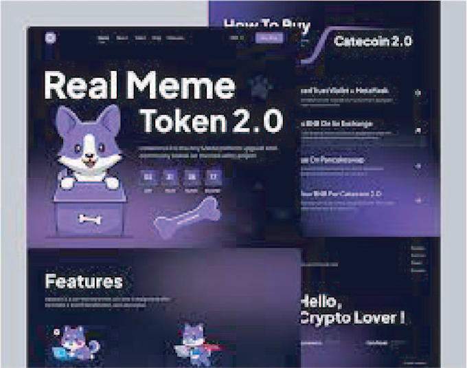 create crypto landing page meme website meme coin website pepe and coin website