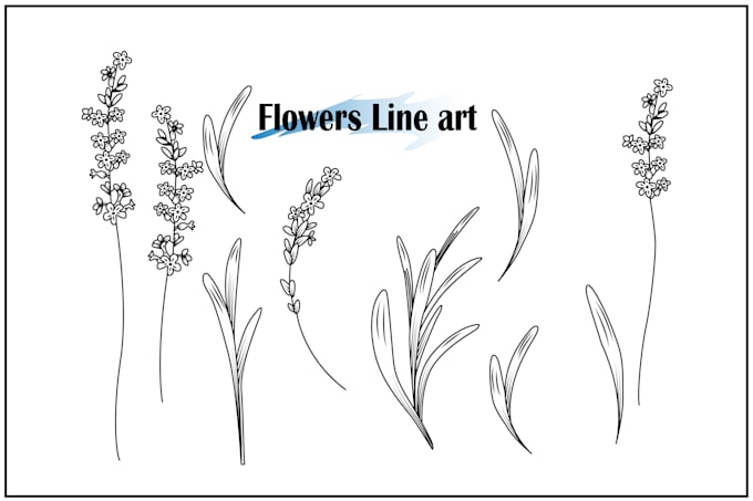 Draw line art illustration of plants and flowers by Rina_khatun5 | Fiverr