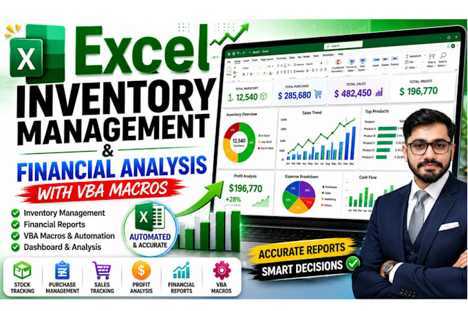 create excel inventory management and financial analysis reports with vba macros