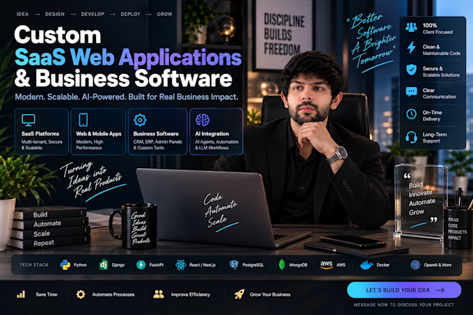 build custom saas web applications and business software