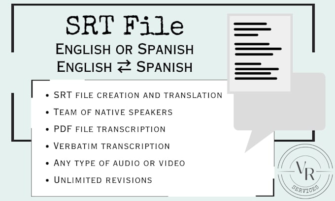create and translate an srt file