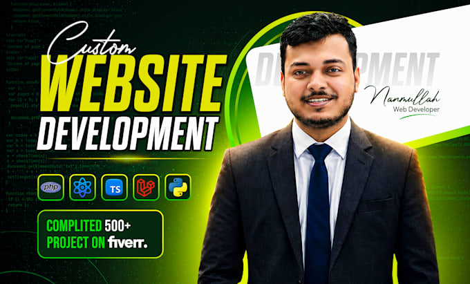 build rebuild custom business website development, full stack website developer