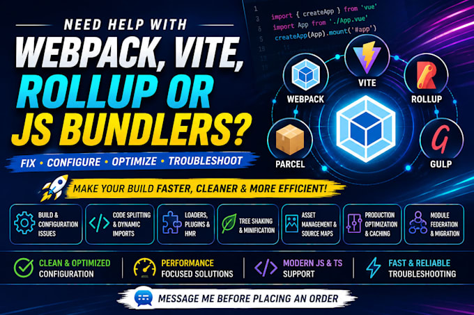 fix and optimise webpack, vite, node, rollup, or any bundler