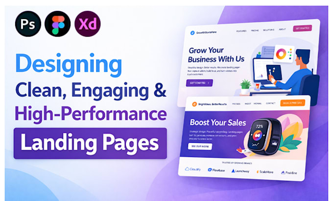 design high quality landing page in figma