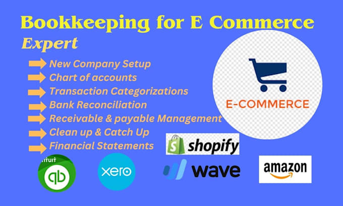 bookkeeping using quickbooks, xero and wave for ecommerce