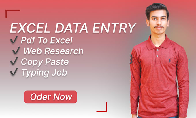 do excel data entry, convert pdf to excel, copy paste