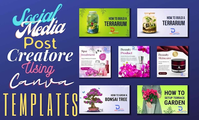 social media post creators using canva templates