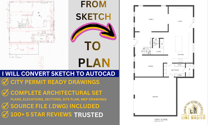 draw architectural and construction drawings for city permit
